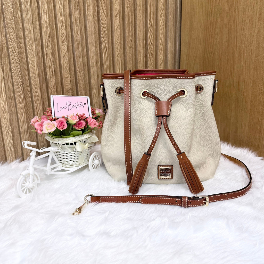 DOONEY & BOURKE Pebble Grain Aimee Crossbody Bucket Bag | Bone