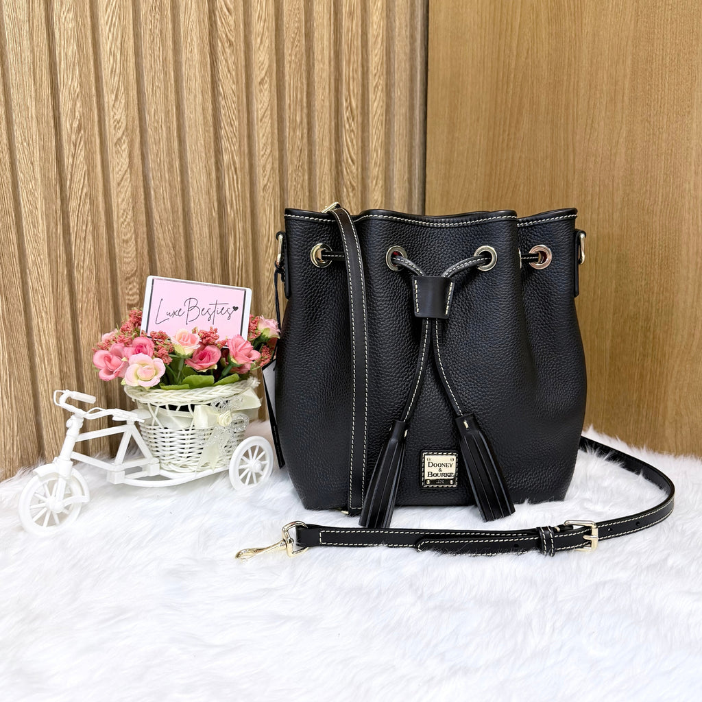 DOONEY & BOURKE Pebble Grain Aimee Crossbody Bucket Bag | Black Black