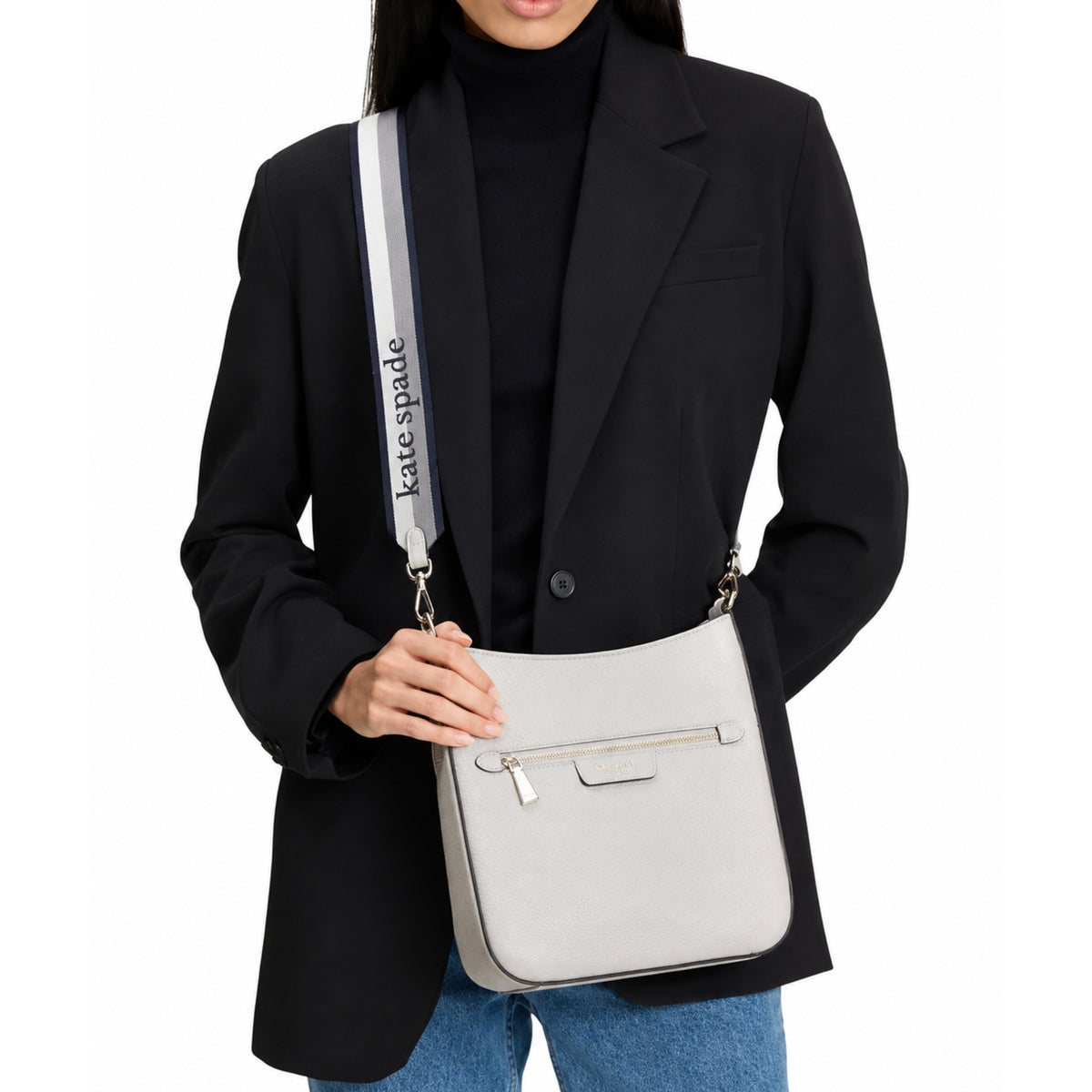 KATE SPADE Retail Hudson Messenger Crossbody Bag | Mountain Grey