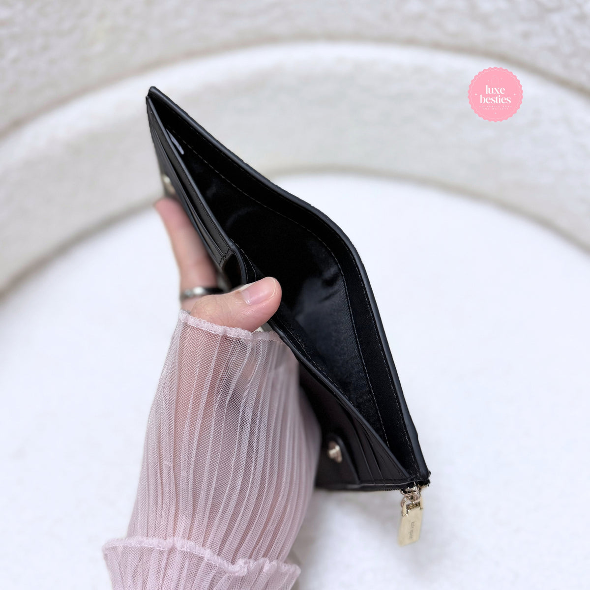 KATE SPADE Spade Flower Small L-Zip Wallet | Black
