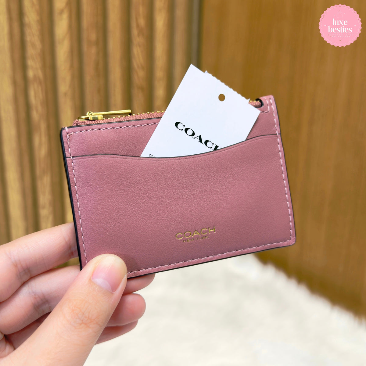 COACH Retail Essential Card Holder Wallet | Peony