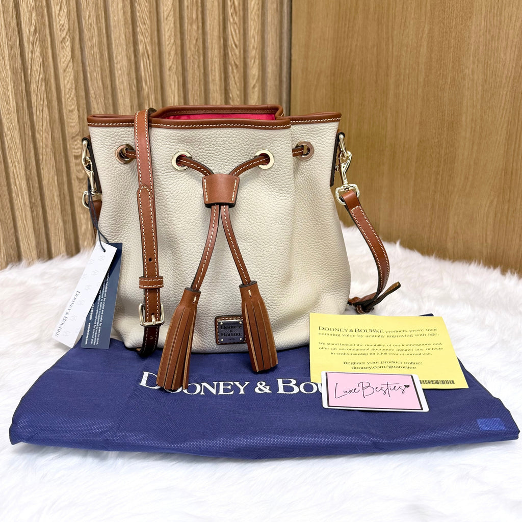 DOONEY & BOURKE Pebble Grain Aimee Crossbody Bucket Bag | Bone