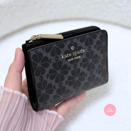 KATE SPADE Spade Flower Small L-Zip Wallet | Black