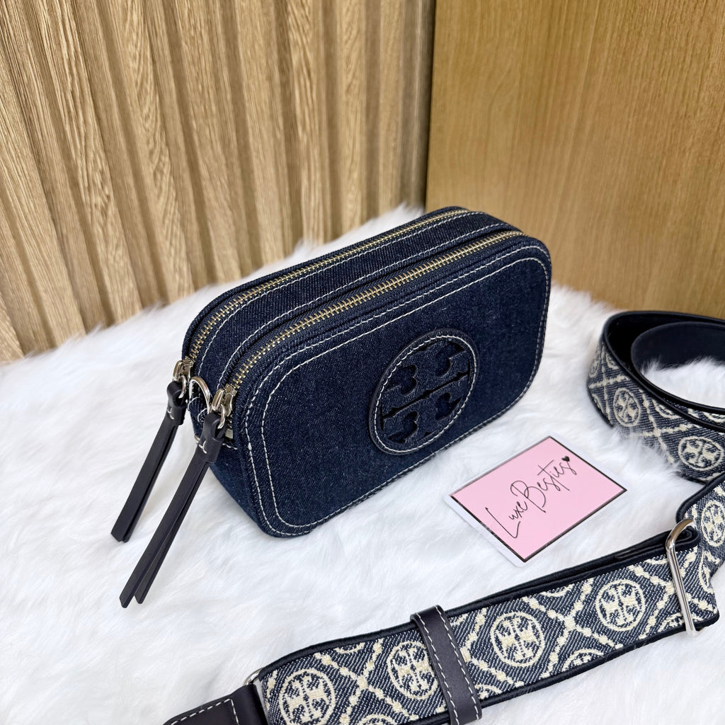 TORY BURCH Retail Mini Miller Denim Crossbody Bag | Royal Navy
