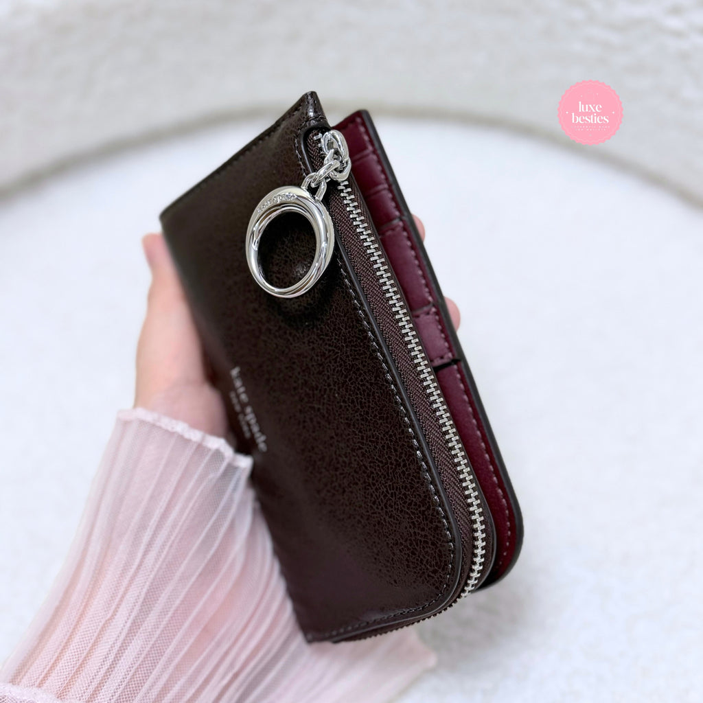 KATE SPADE Retail Halo Glazed Small Bifold Wallet | Hot Fudge
