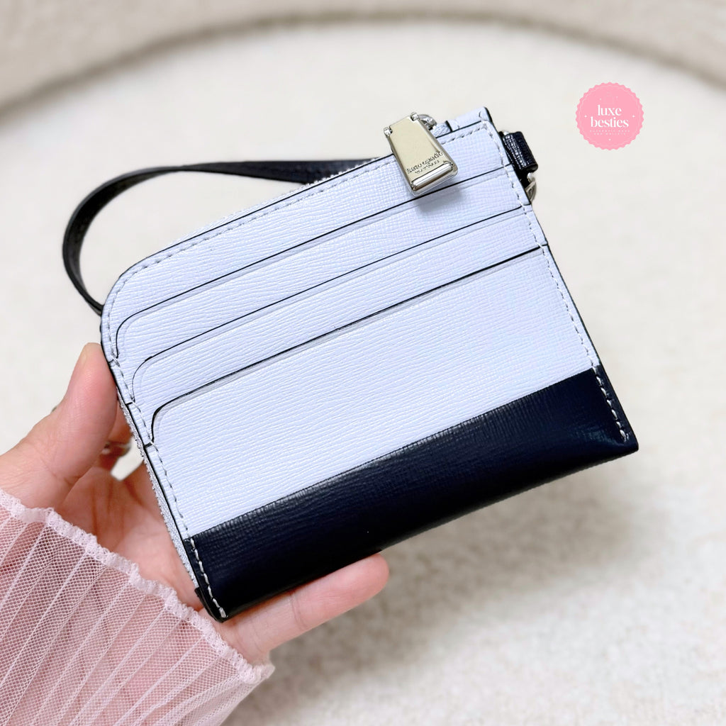 KATE SPADE Retail Devin Colorblocked Coin Card Case Wristlet | Pale Saphirrine