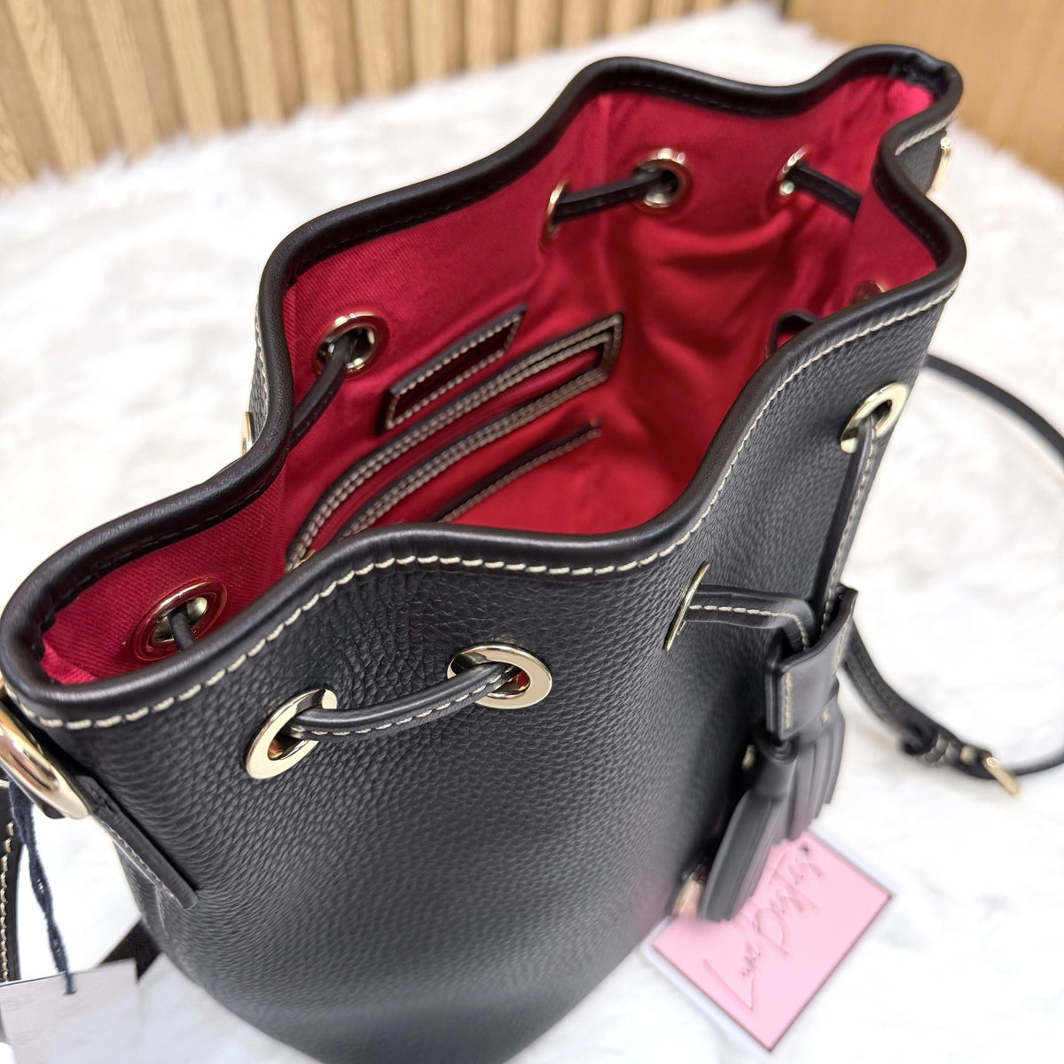 DOONEY & BOURKE Pebble Grain Aimee Crossbody Bucket Bag | Black Black