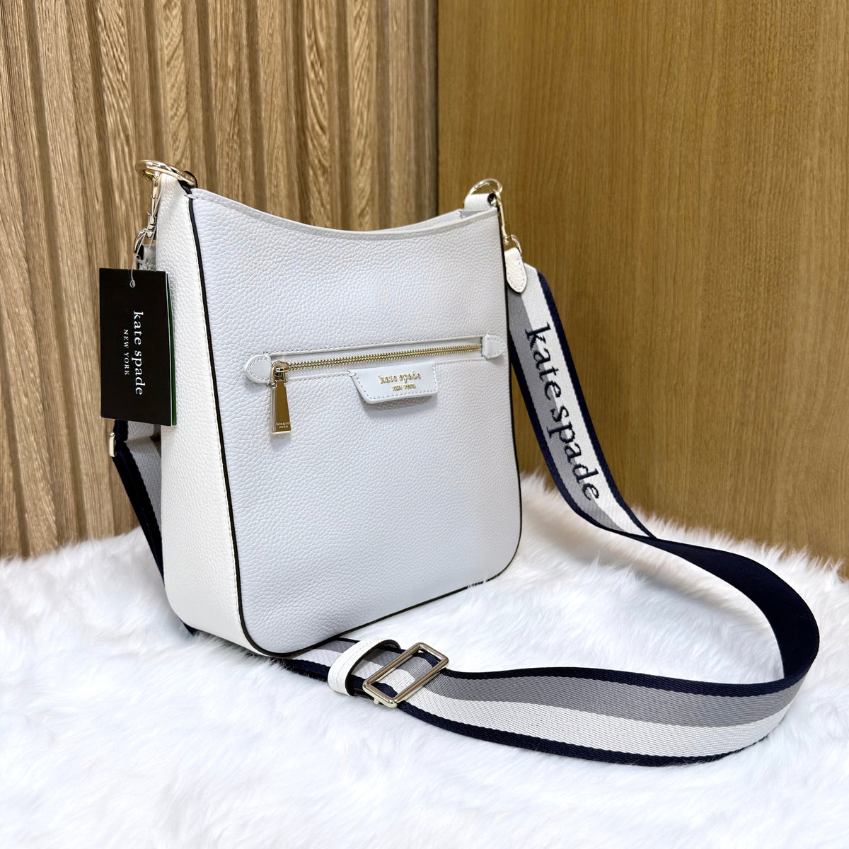 KATE SPADE Retail Hudson Messenger Crossbody Bag | Mountain Grey