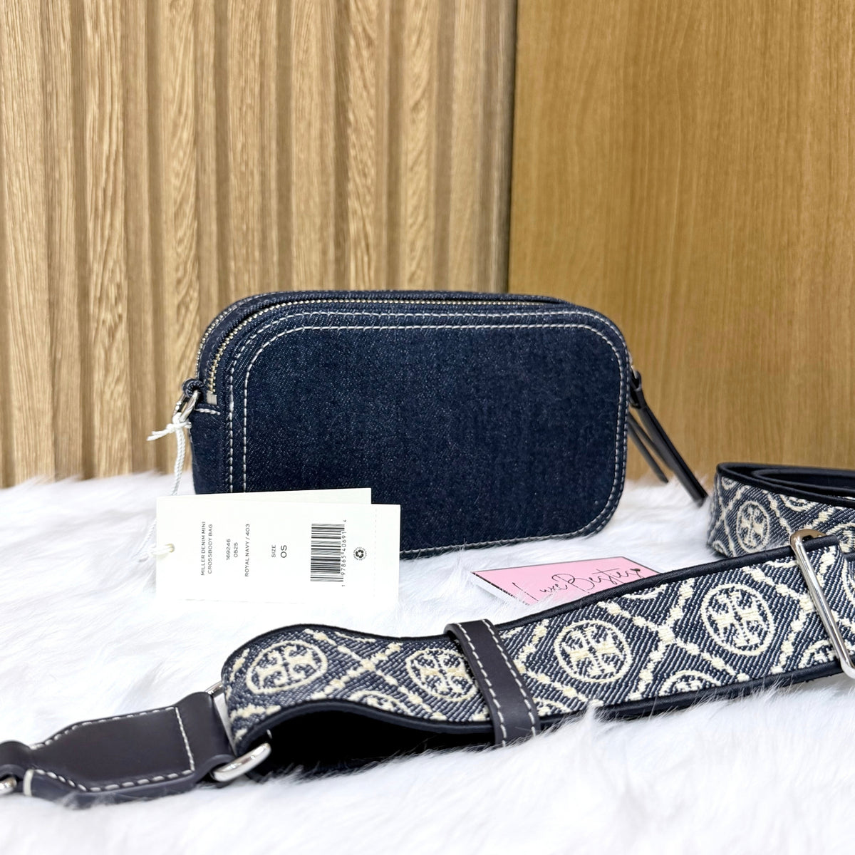 TORY BURCH Retail Mini Miller Denim Crossbody Bag | Royal Navy