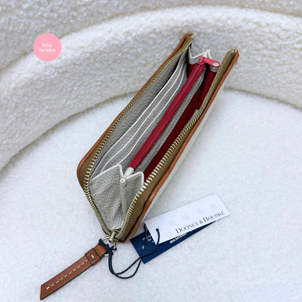 DOONEY & BOURKE Pebble Grain Zip Clutch | Bone