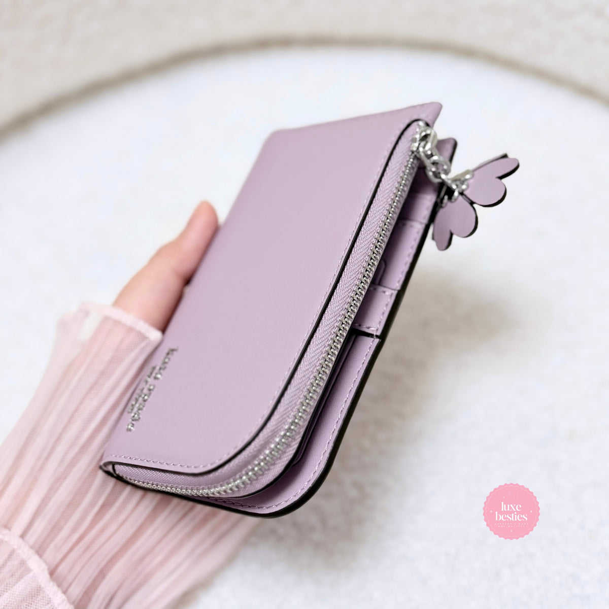 KATE SPADE Retail Devin Smooth Small Bifold Wallet | Market Purple