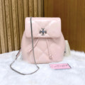 TORY BURCH Small Kira Diamond Quilted Leather Backpack | Soft Pink
