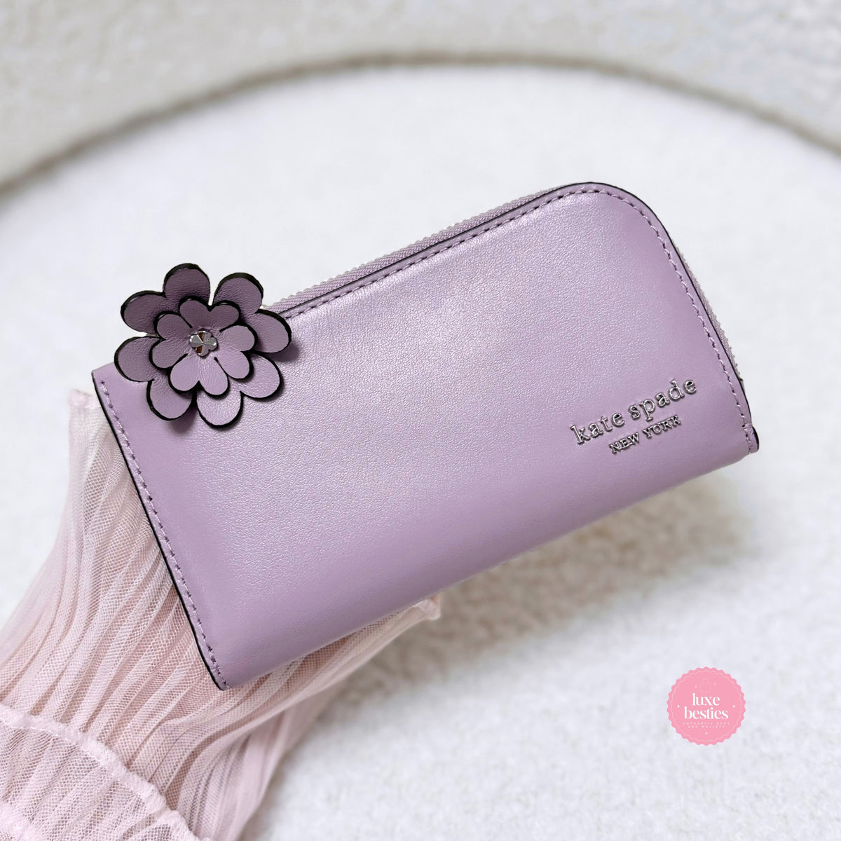 KATE SPADE Retail Devin Smooth Small Bifold Wallet | Market Purple