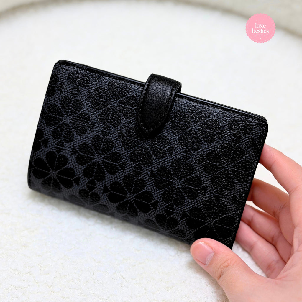KATE SPADE Spade Flower Medium Bifold Wallet | Black