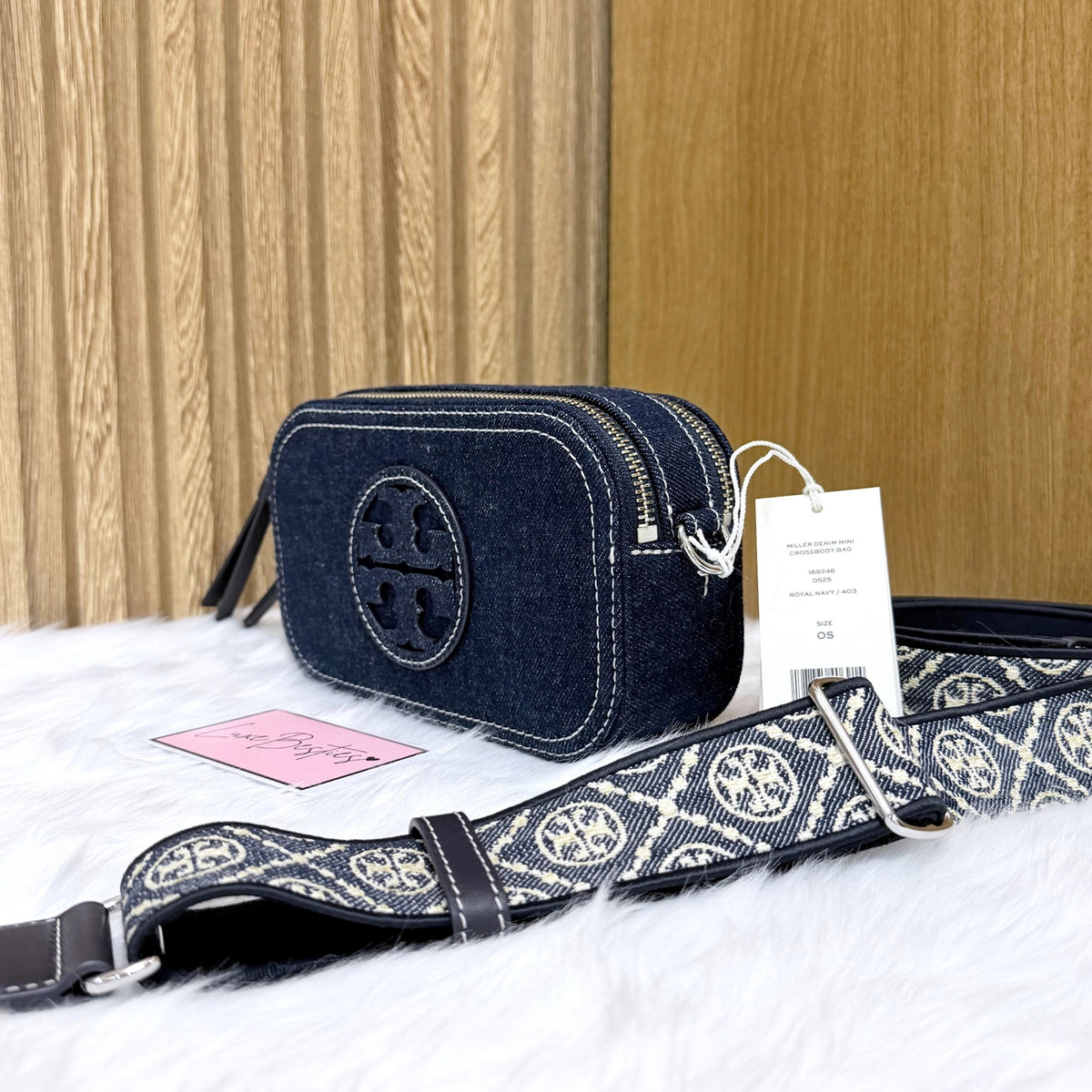 TORY BURCH Retail Mini Miller Denim Crossbody Bag | Royal Navy