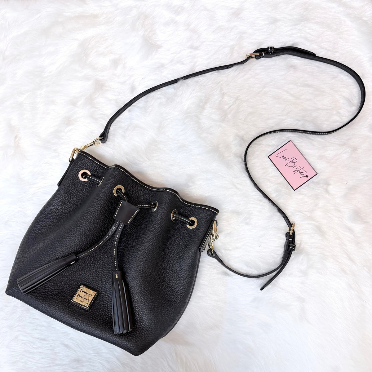 DOONEY & BOURKE Pebble Grain Aimee Crossbody Bucket Bag | Black Black