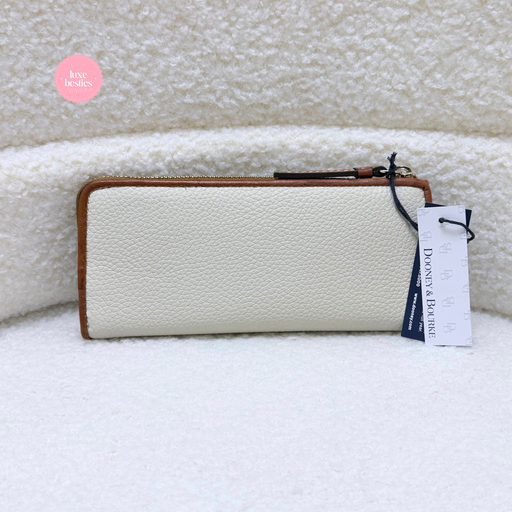 DOONEY & BOURKE Pebble Grain Zip Clutch | Bone