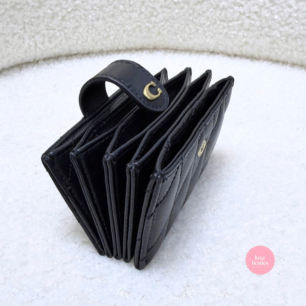 COACH Retail Multi Card Holder With Pillow Quilting | Black
