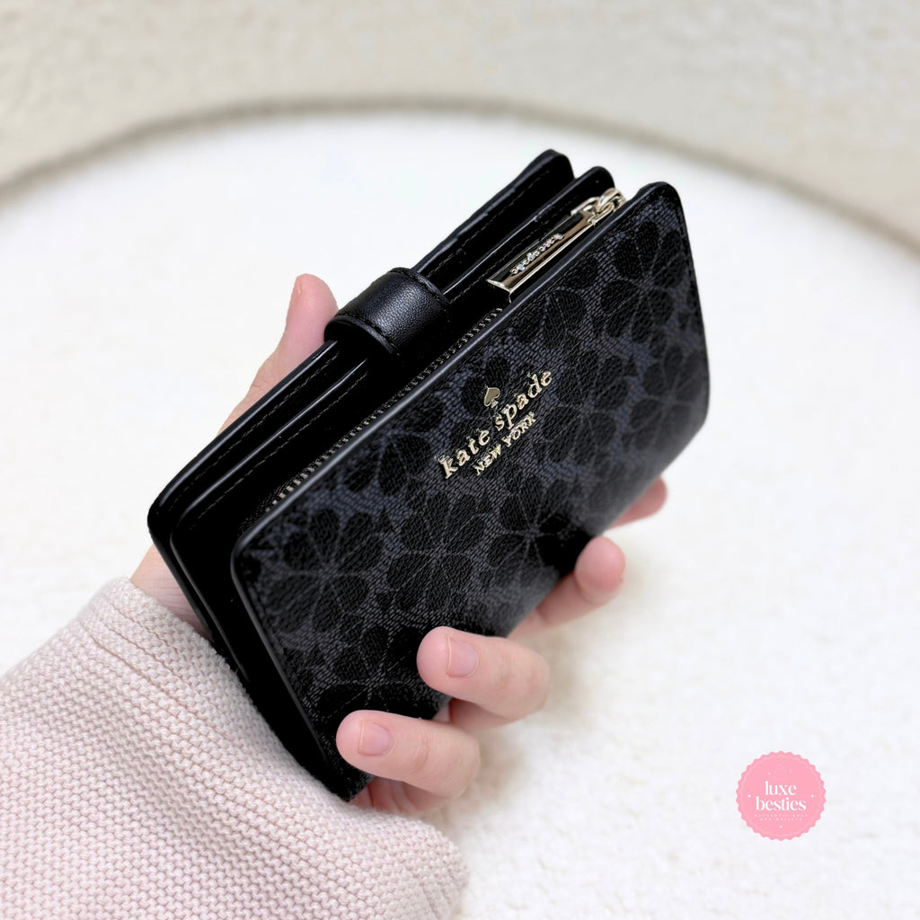 KATE SPADE Spade Flower Medium Bifold Wallet | Black