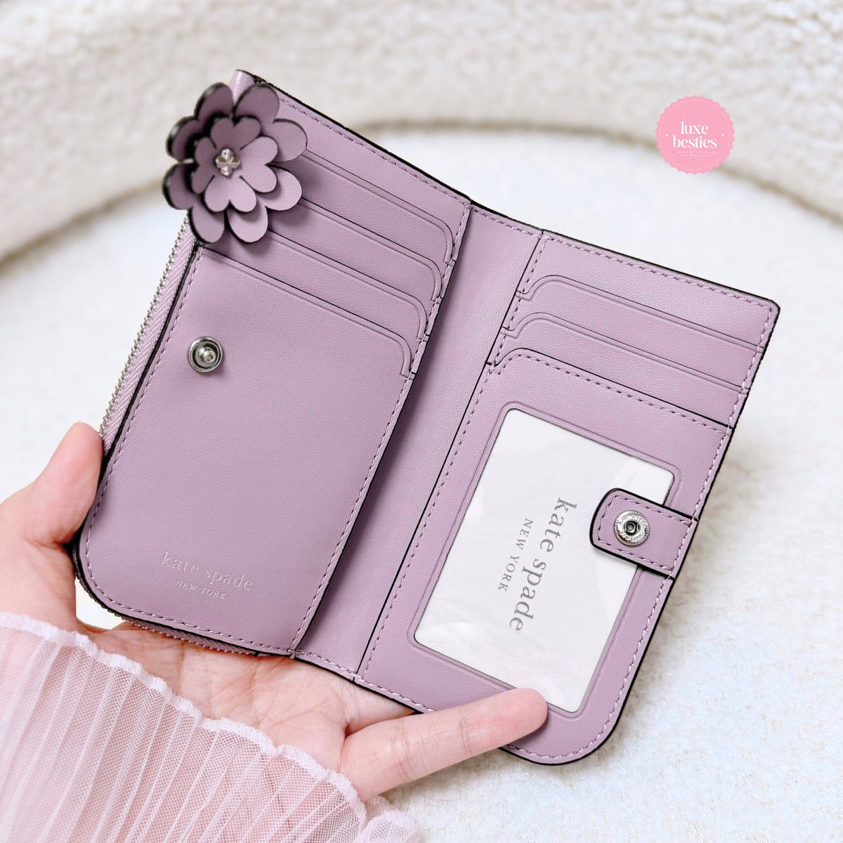 KATE SPADE Retail Devin Smooth Small Bifold Wallet | Market Purple