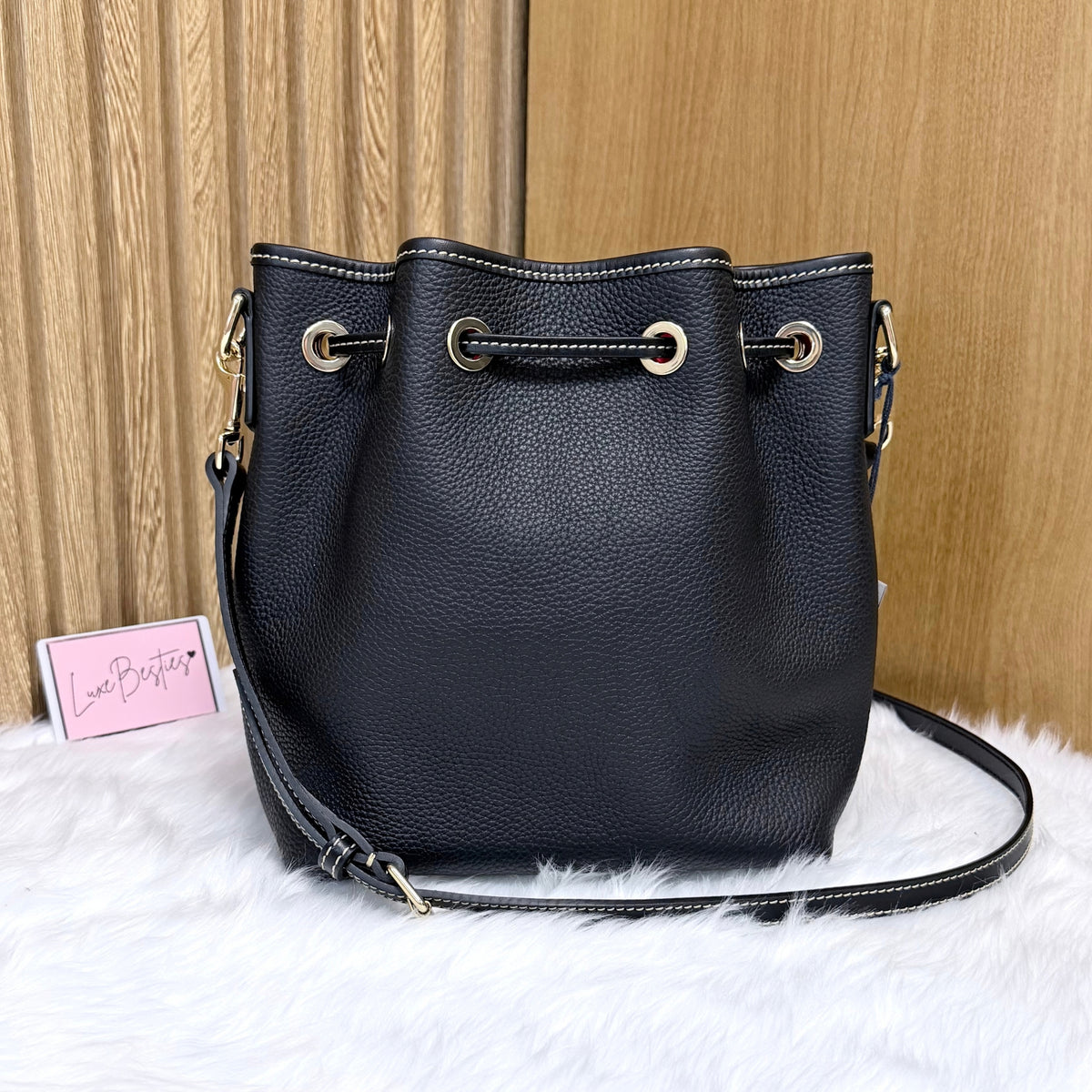 DOONEY & BOURKE Pebble Grain Aimee Crossbody Bucket Bag | Black Black