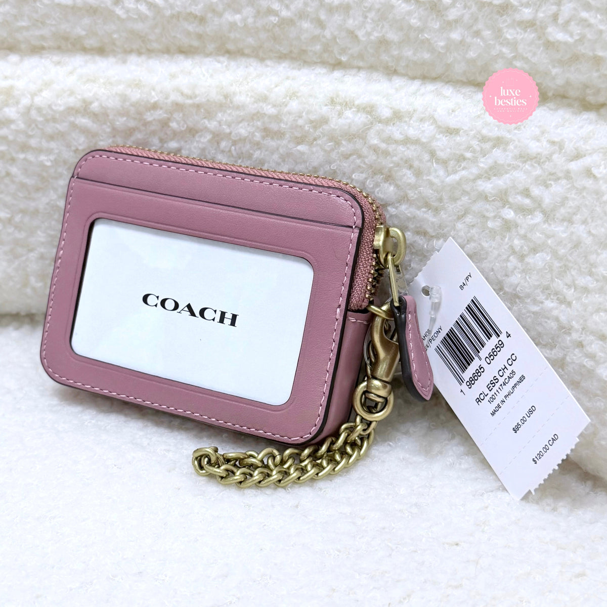 COACH Retail Essential Chain Card Case | Peony