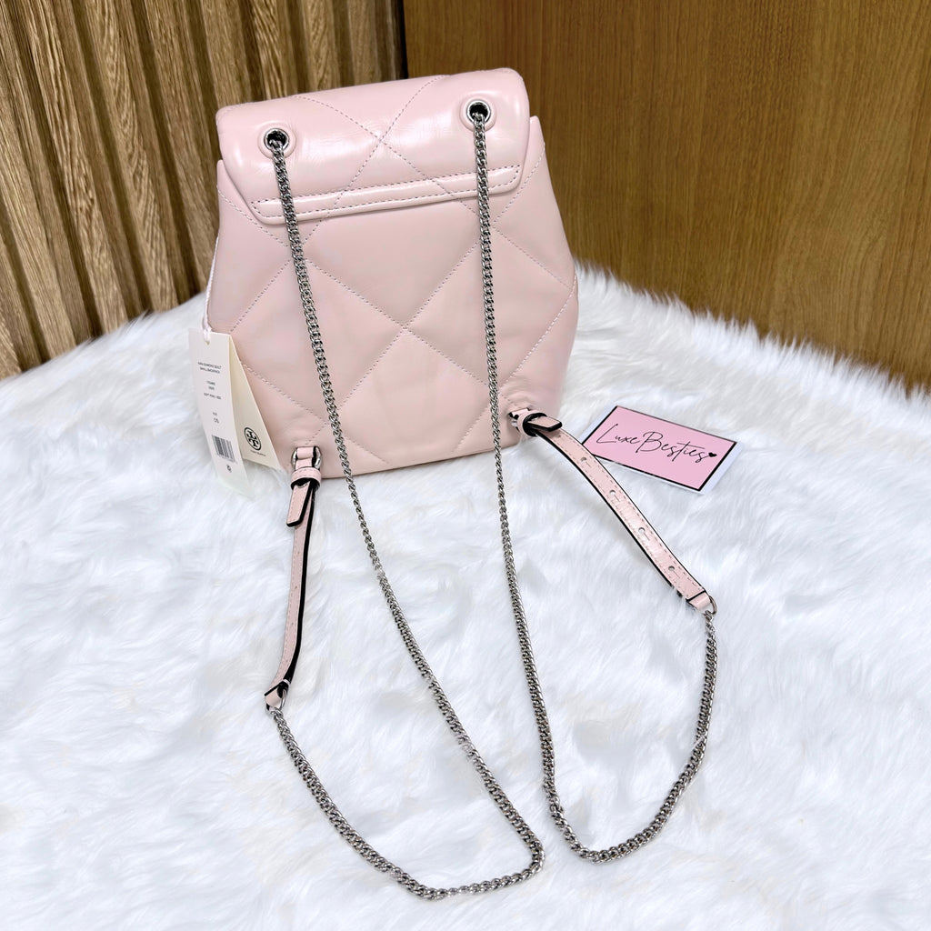 TORY BURCH Small Kira Diamond Quilted Leather Backpack | Soft Pink