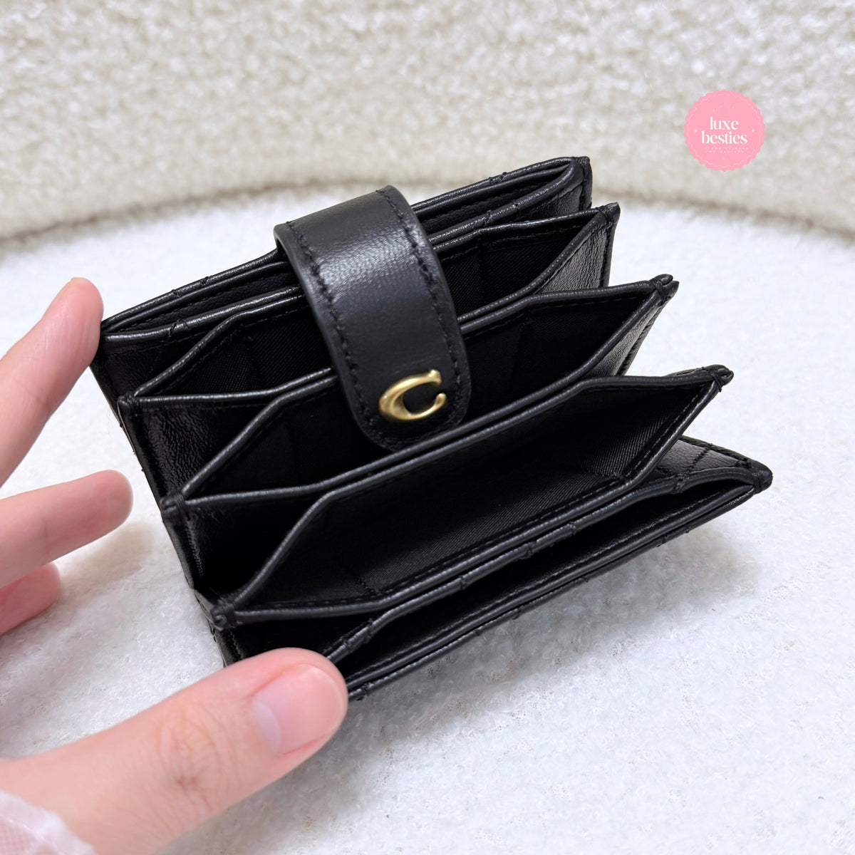 COACH Retail Multi Card Holder With Pillow Quilting | Black