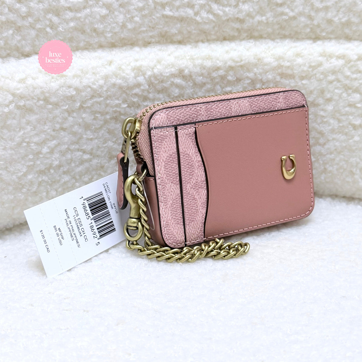 COACH Retail Essential Chain Card Case | Melon Pink