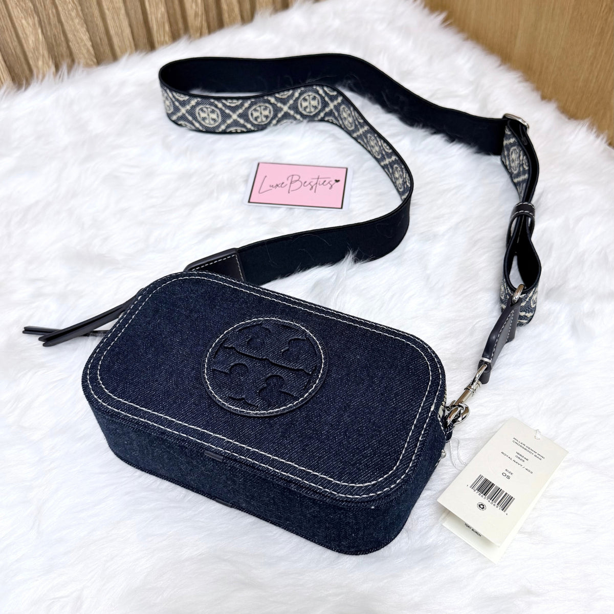 TORY BURCH Retail Mini Miller Denim Crossbody Bag | Royal Navy