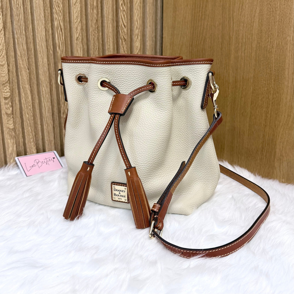 DOONEY & BOURKE Pebble Grain Aimee Crossbody Bucket Bag | Bone