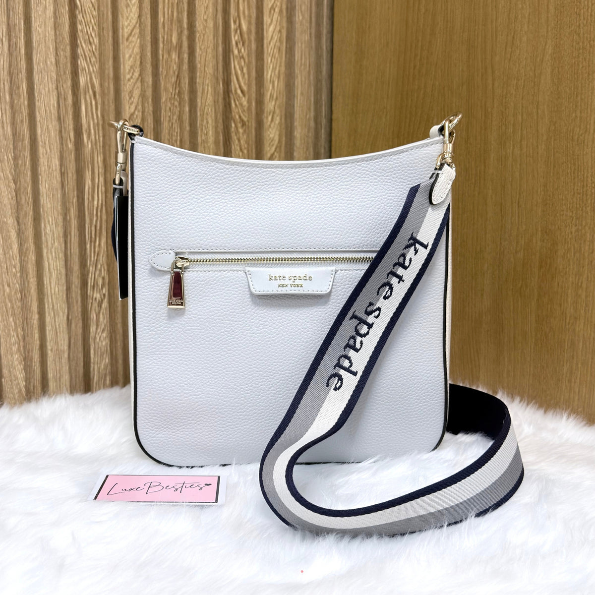 KATE SPADE Retail Hudson Messenger Crossbody Bag | Mountain Grey