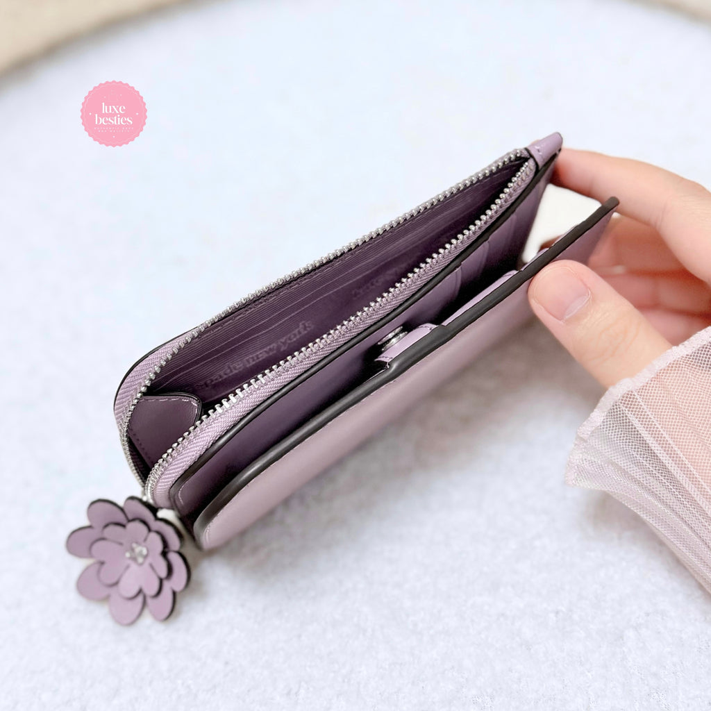 KATE SPADE Retail Devin Smooth Small Bifold Wallet | Market Purple