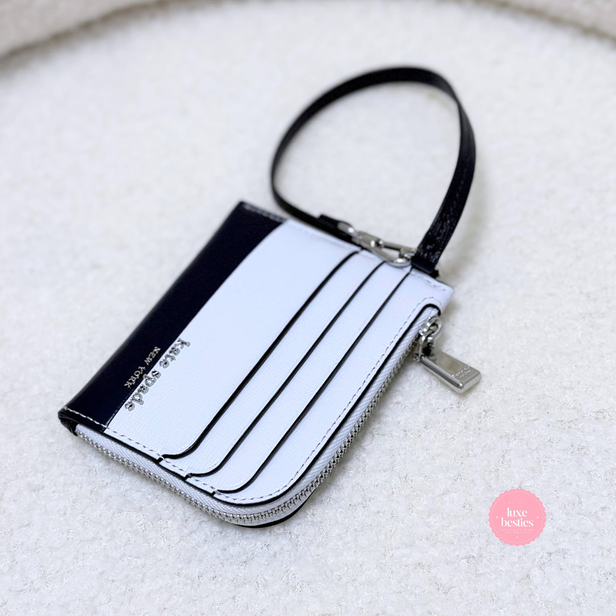 KATE SPADE Retail Devin Colorblocked Coin Card Case Wristlet | Pale Saphirrine