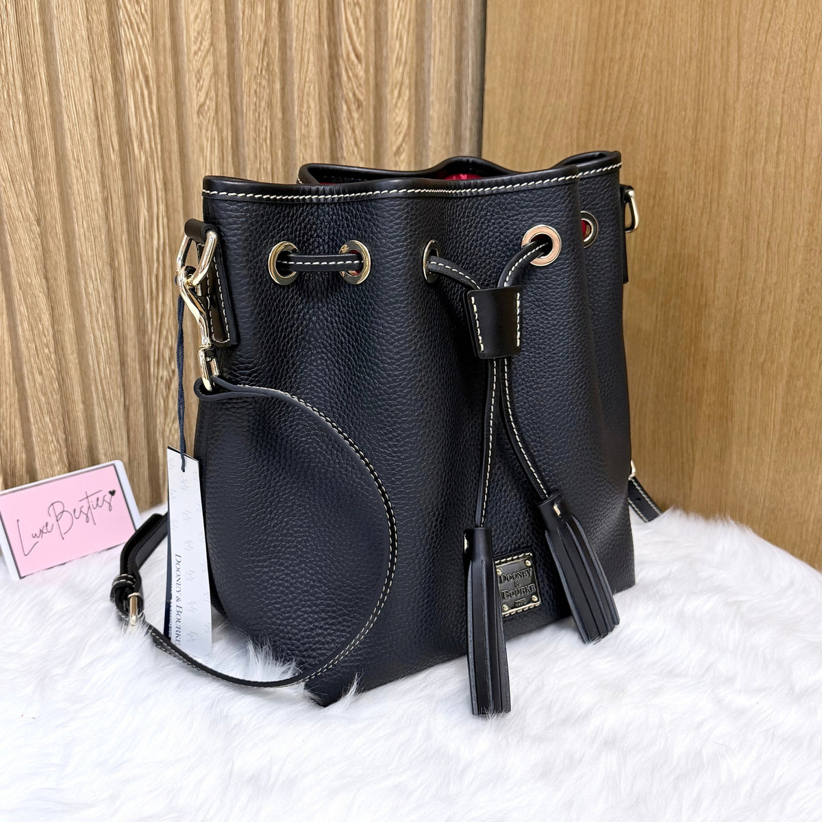 DOONEY & BOURKE Pebble Grain Aimee Crossbody Bucket Bag | Black Black