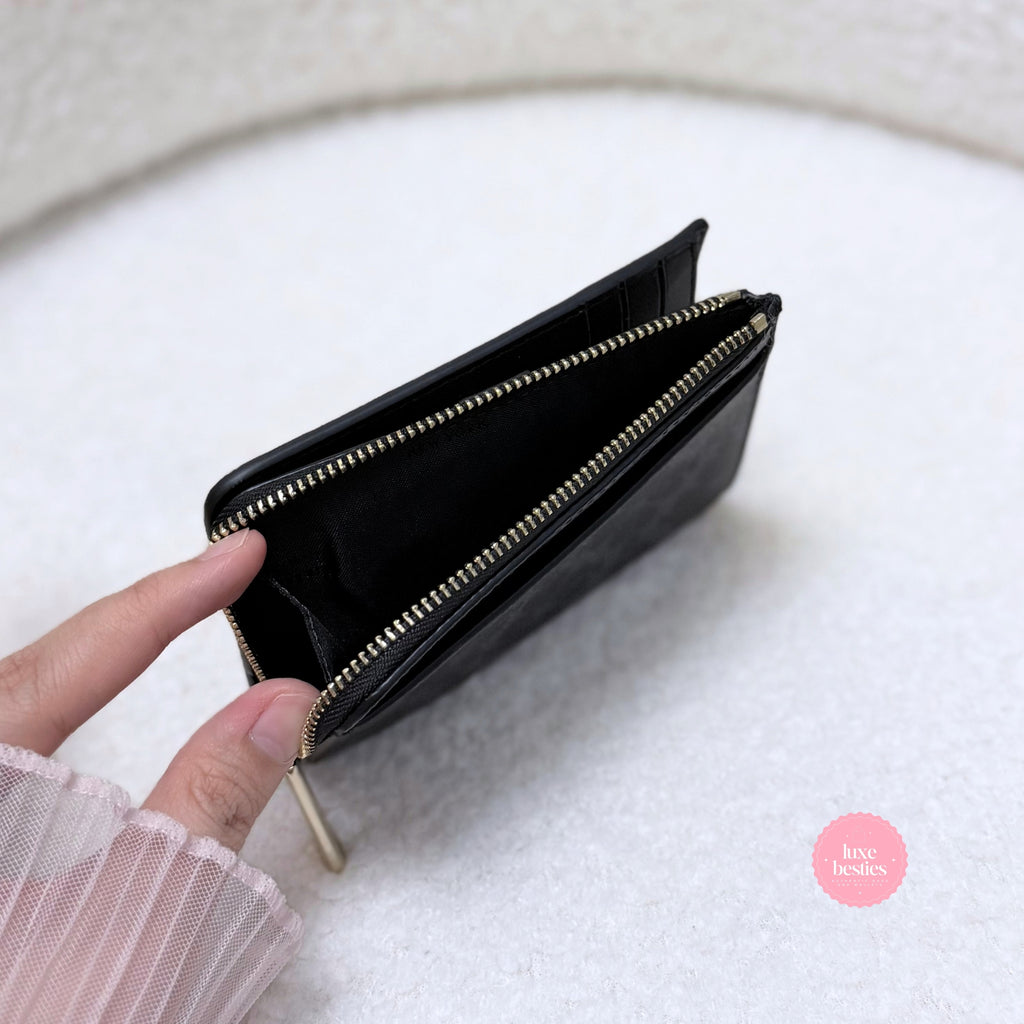 KATE SPADE Spade Flower Small L-Zip Wallet | Black