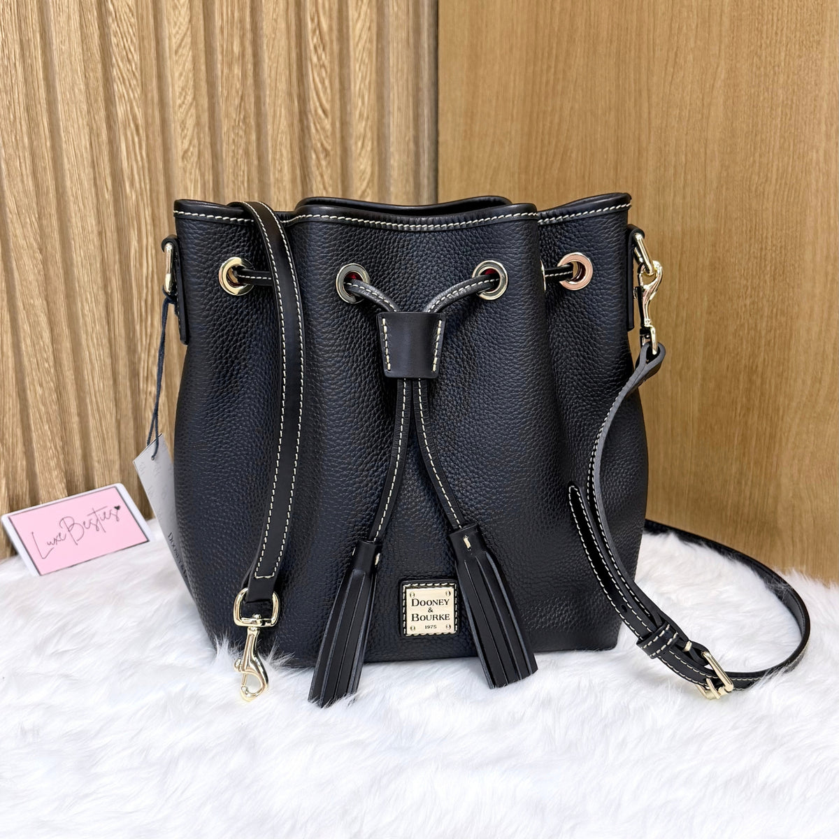 DOONEY & BOURKE Pebble Grain Aimee Crossbody Bucket Bag | Black Black