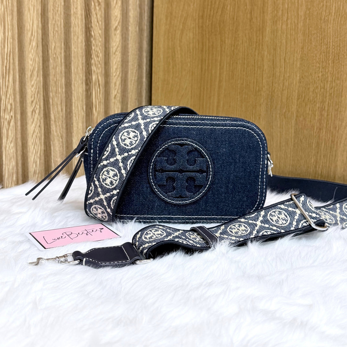 TORY BURCH Retail Mini Miller Denim Crossbody Bag | Royal Navy