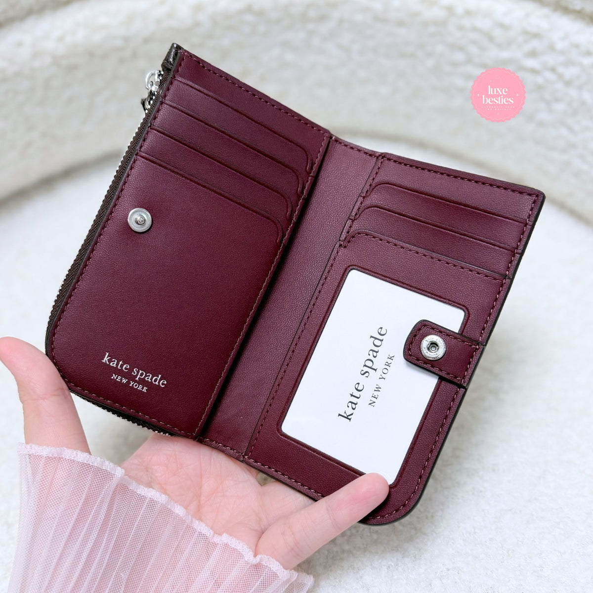 KATE SPADE Retail Halo Glazed Small Bifold Wallet | Hot Fudge